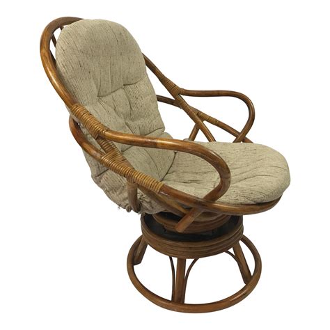 Vintage Rattan Swivel Chair